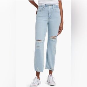 Good American Good Boy Ripped High Waist Boyfriend Jeans